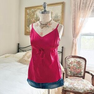 Y2K apt 9 red silk blend cami top size medium